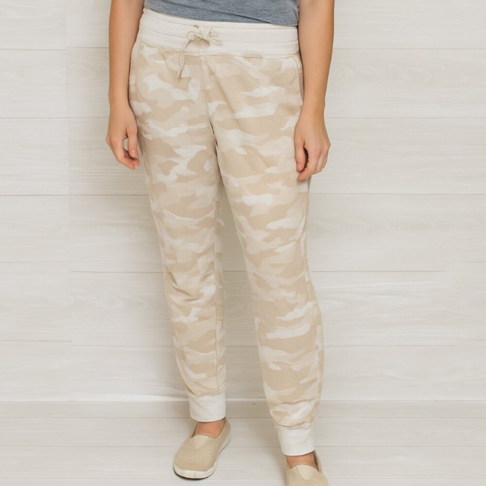 Athleta Women's Beige Balance Printed Jogger Pants Comfy Casual Loungewear small